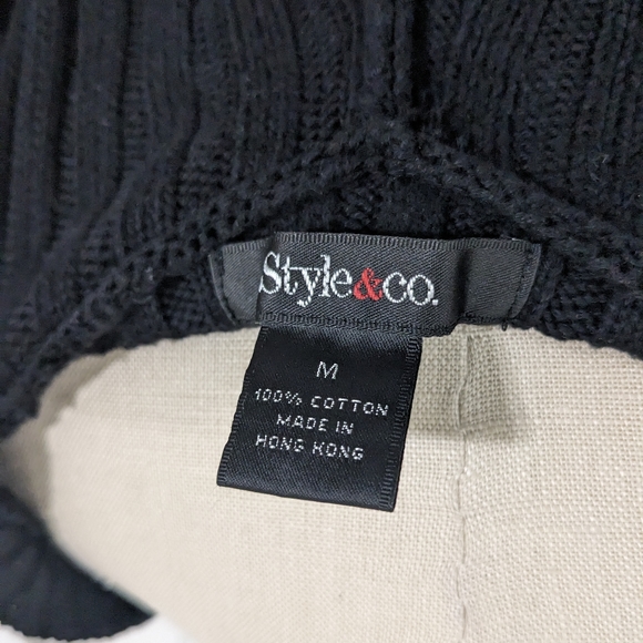 Style&Co. black Sweater w/ pocket & hood M - Picture 4 of 4